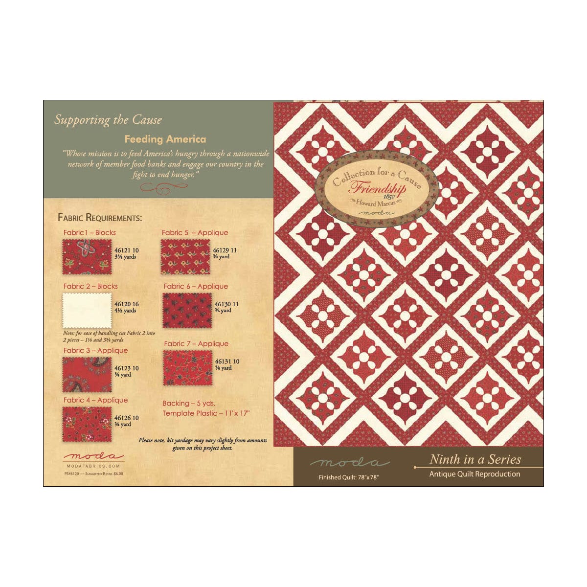 Moda Download Free Pattern: Collection for a Cause Friendship  - The Sewing Studio