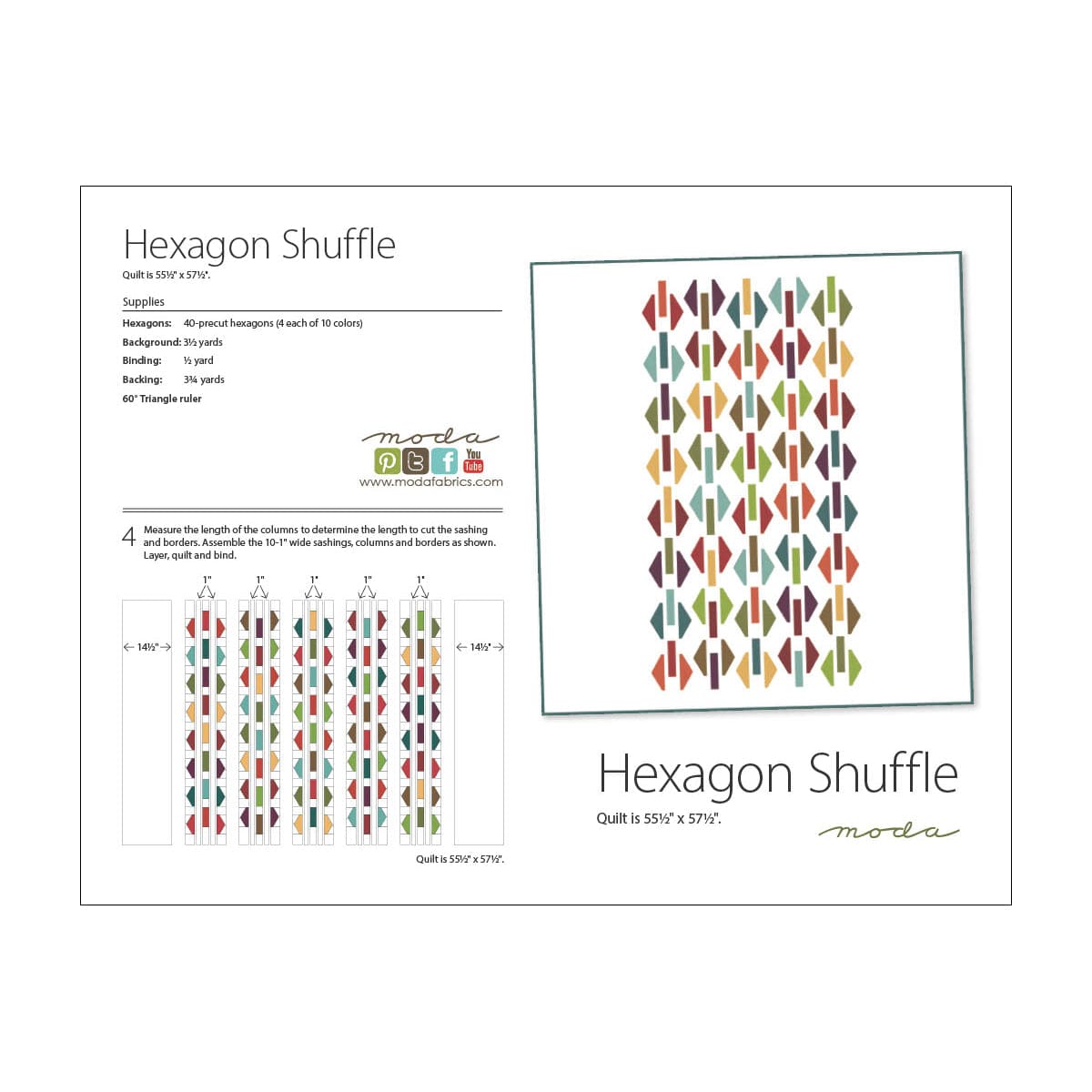 Free Pattern: Hexagon Shuffle Quilt