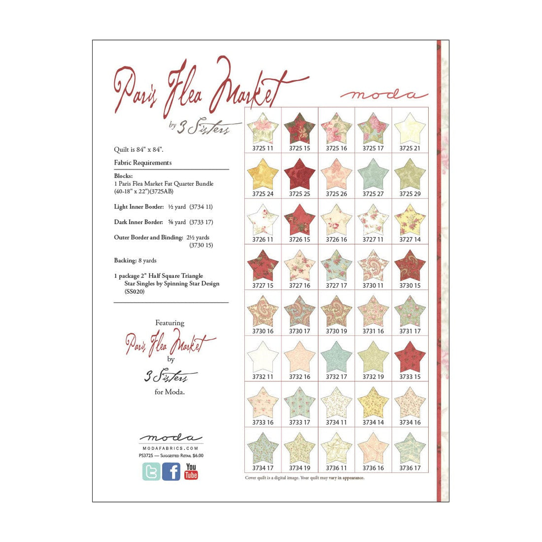 Moda Download Free Pattern: Paris Flea Market Quilt  - The Sewing Studio