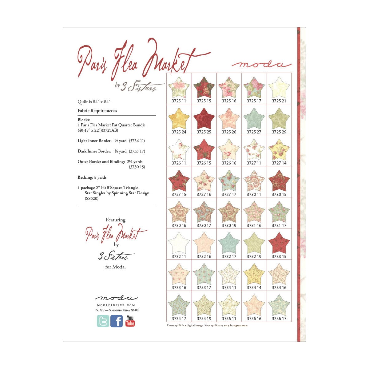 Moda Download Free Pattern: Paris Flea Market Quilt  - The Sewing Studio