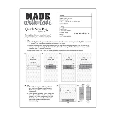 Moda Download Free Pattern: Quick Sew Bag  - The Sewing Studio for sale UK - The Sewing Studio