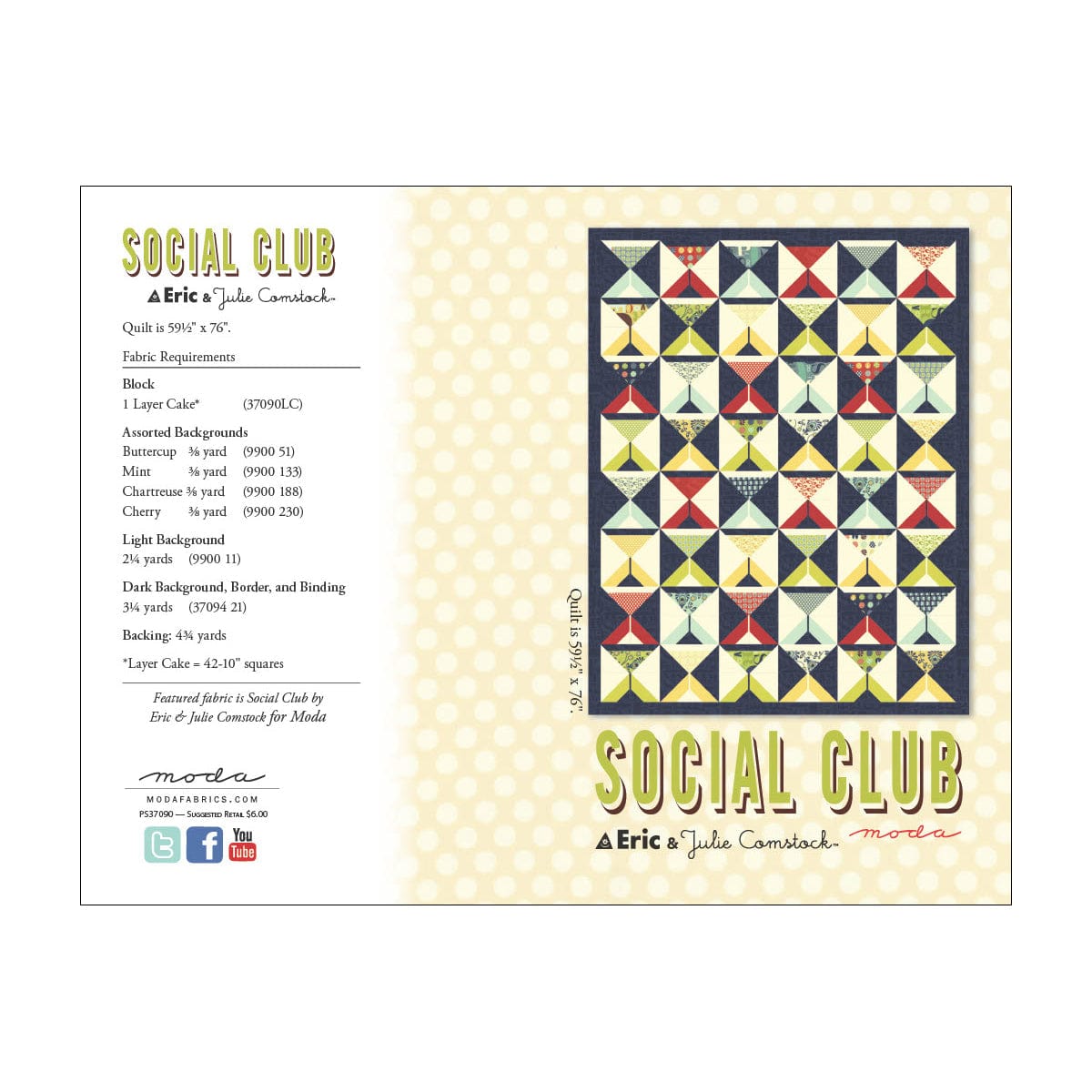 Moda Download Free Pattern: Social Club Quilt  - The Sewing Studio