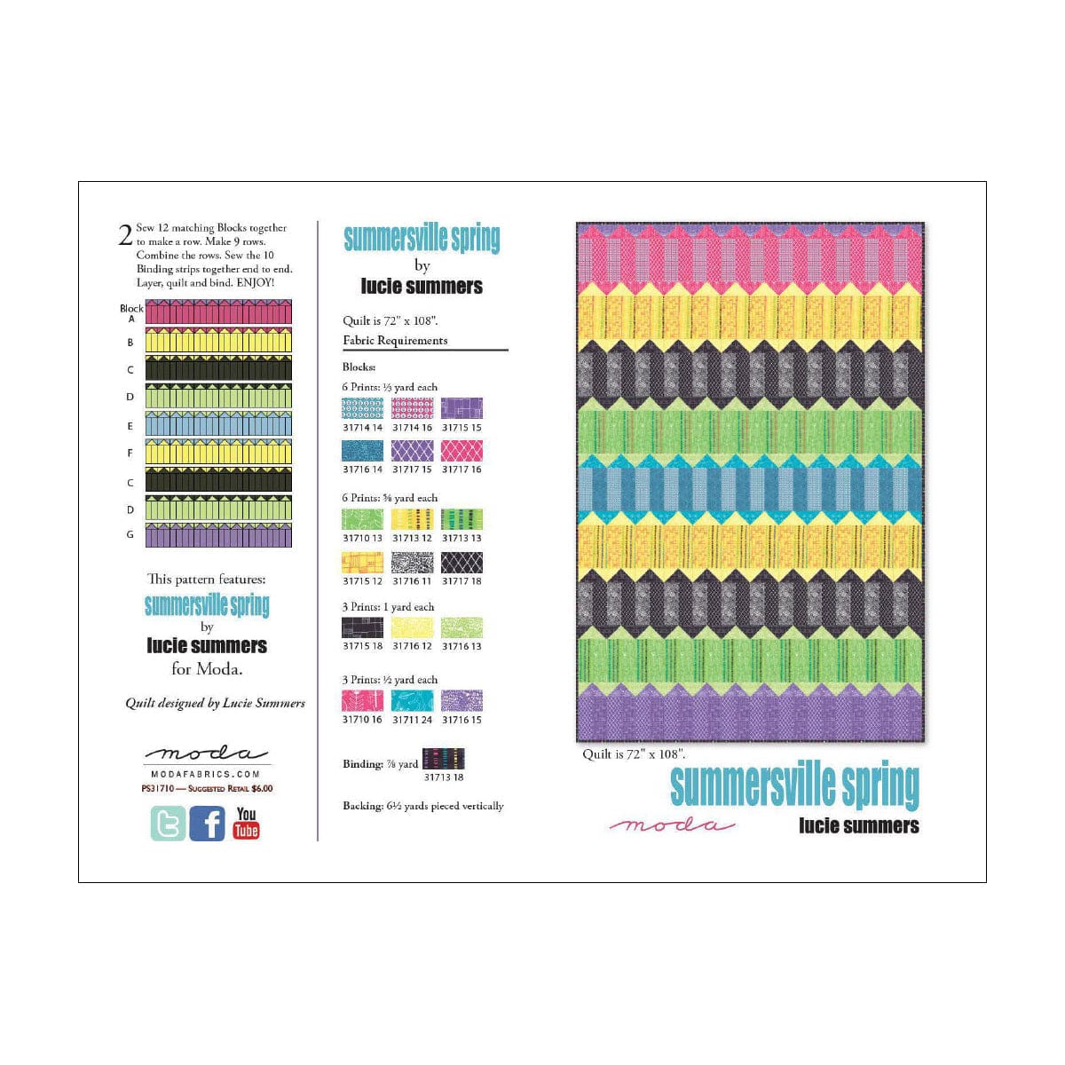 Moda Download Free Pattern: Summersville Spring Quilt  - The Sewing Studio
