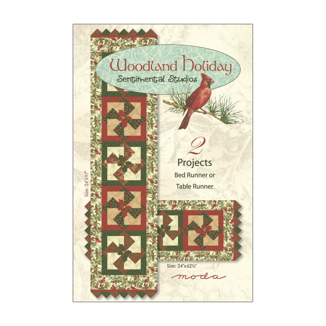 Moda Download Free Pattern: Woodland Holiday Table Runner  - The Sewing Studio