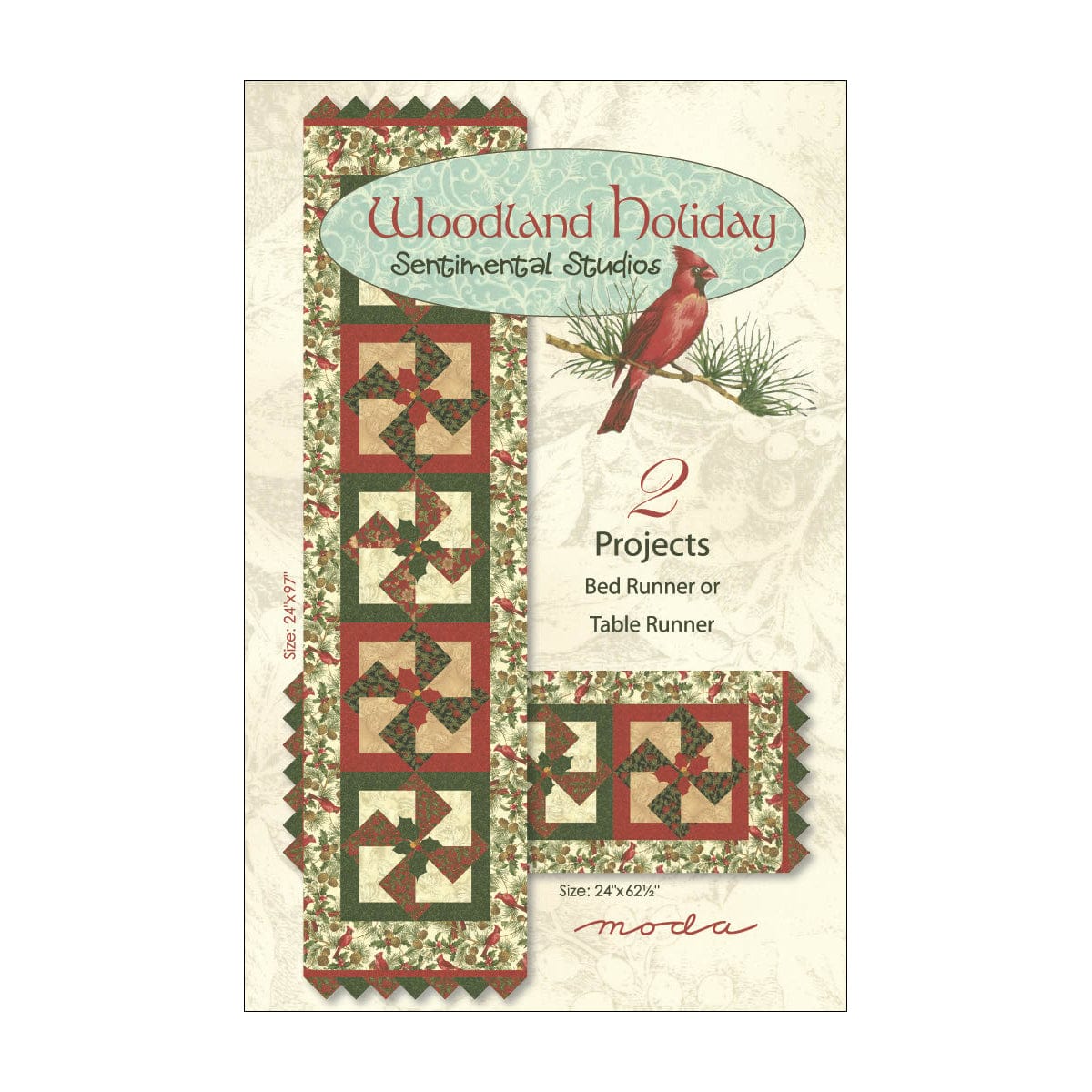 Moda Download Free Pattern: Woodland Holiday Table Runner  - The Sewing Studio