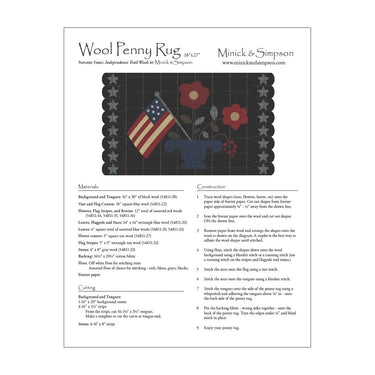 Moda Download Free Pattern: Wool Penny Rug  - The Sewing Studio for sale UK - The Sewing Studio