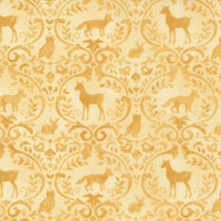 Moda Effies Woods Damask Animals Goldenrod Fabric 56014 13