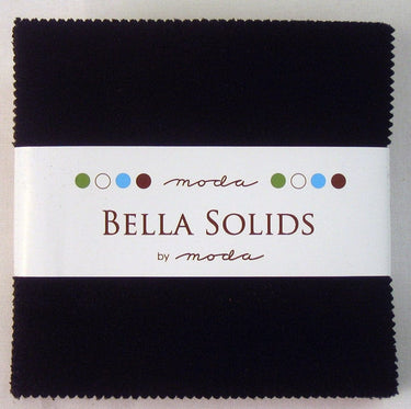 Moda Fabric Bella Solids Charm Pack Black
