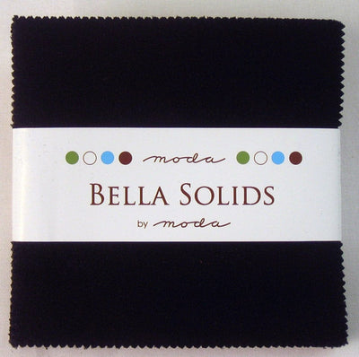 Moda Fabric Bella Solids Charm Pack Black