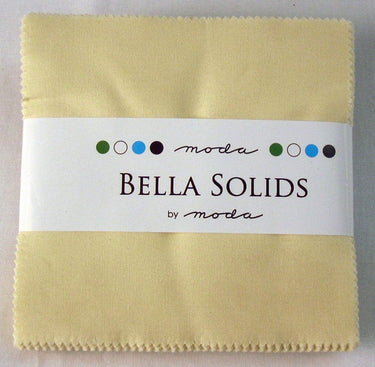Moda Fabric Bella Solids Charm Pack Snow/Cream
