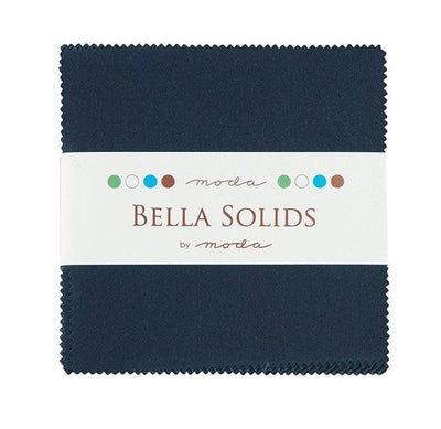 Moda Fabric Charm Pack Bella Solids Navy