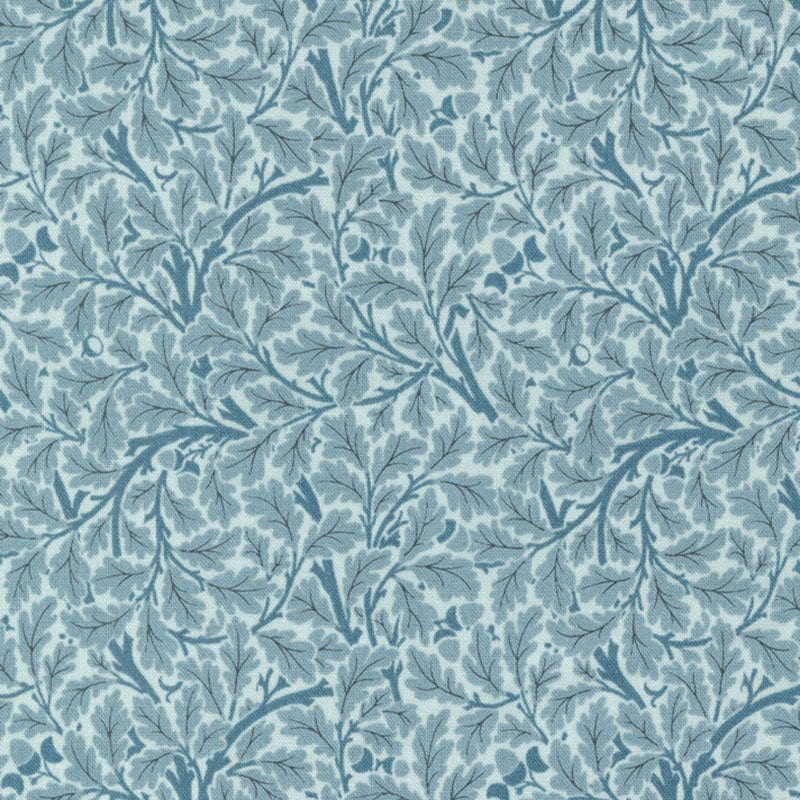Moda Fabric Moda Morris Meadow Acorn Leaf Aquamarine 8376-16  - The Sewing Studio