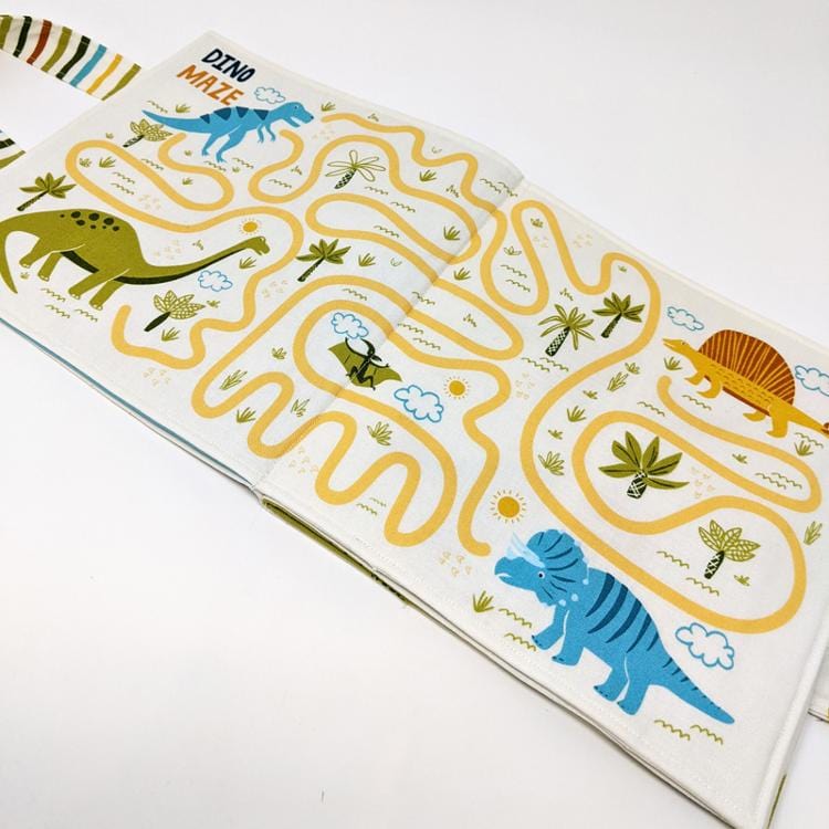 Moda Fabric Stomp Stomp Roar Activity Book Fabric Panel 20826 11 ...