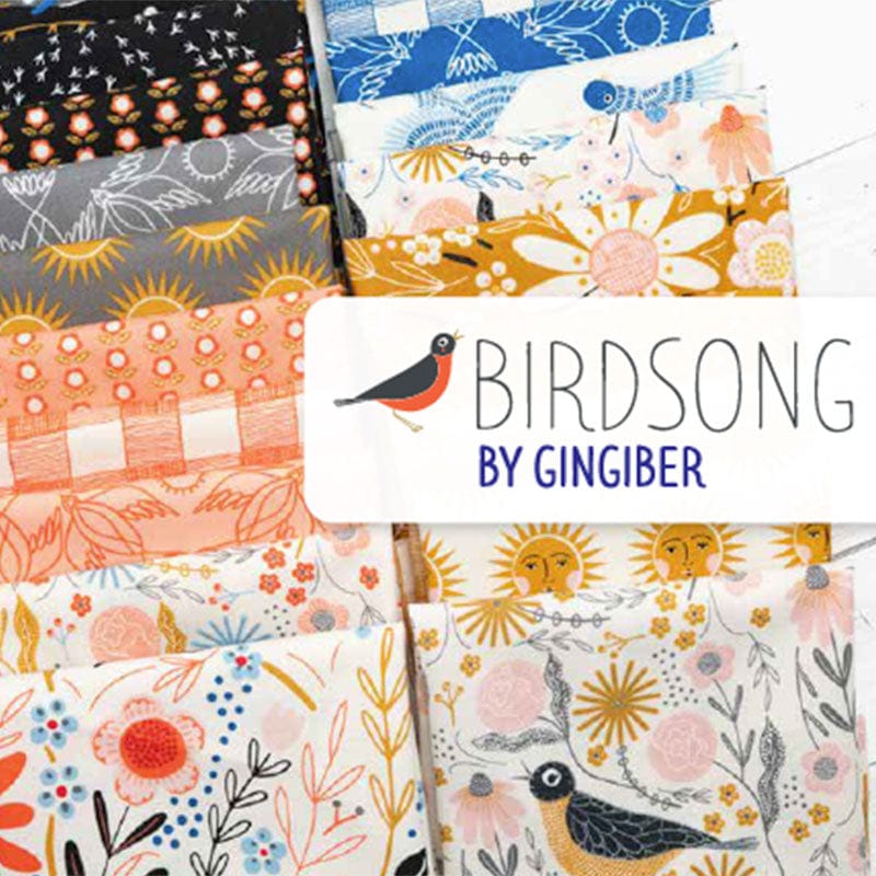 Multi-coloured Floral, Birds, Foliage Moda Fabric Pre Cuts Moda Birdsong Fat Quarter Bundle 34 Piece 48350AB - The Sewing Studio
