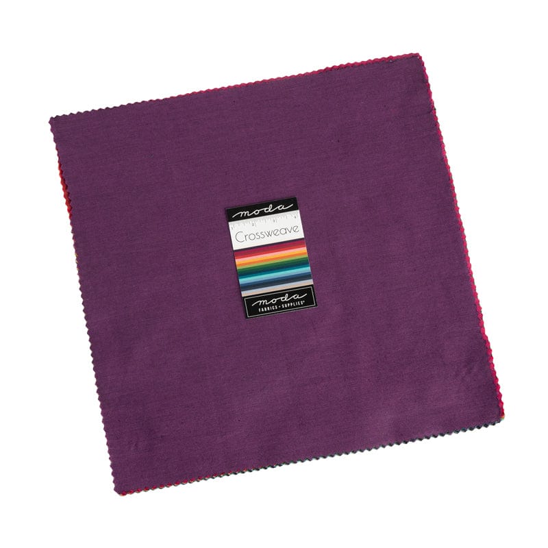 Multi-coloured Plain, Blender Moda Fabric Pre Cuts Moda Crossweave Layer Cake 12216LC - The Sewing Studio
