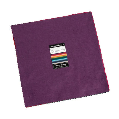Multi-coloured Plain, Blender Moda Fabric Pre Cuts Moda Crossweave Layer Cake 12216LC - The Sewing Studio
