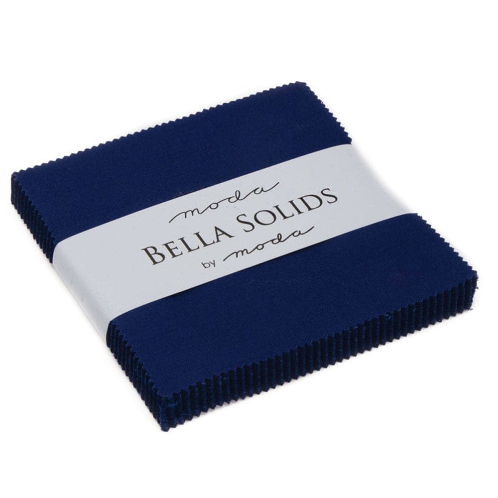 Moda Fabric Pre Cuts Moda Fabric Bella Solids Charm Pack Royal  - The Sewing Studio