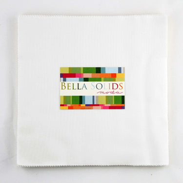 Moda Fabric Pre Cuts Moda Fabric Junior Layer Cakes Bella Solids White  - The Sewing Studio for sale UK - The Sewing Studio