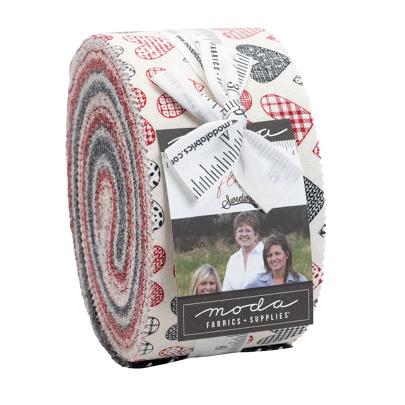 Multi-coloured Novelty Moda Fabric Pre Cuts Moda Flirt Jelly Roll 55570JR - The Sewing Studio