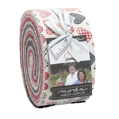 Multi-coloured Novelty Moda Fabric Pre Cuts Moda Flirt Jelly Roll 55570JR - The Sewing Studio