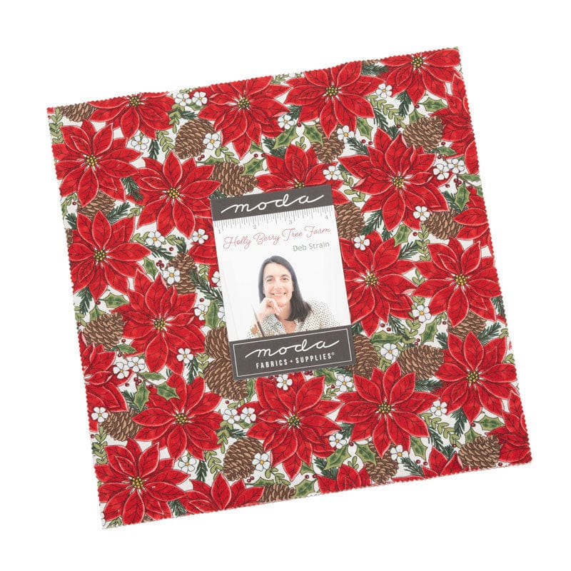 Moda Fabric Pre Cuts Moda Holly Berry Tree Farm Layer Cake 56030LC  - The Sewing Studio