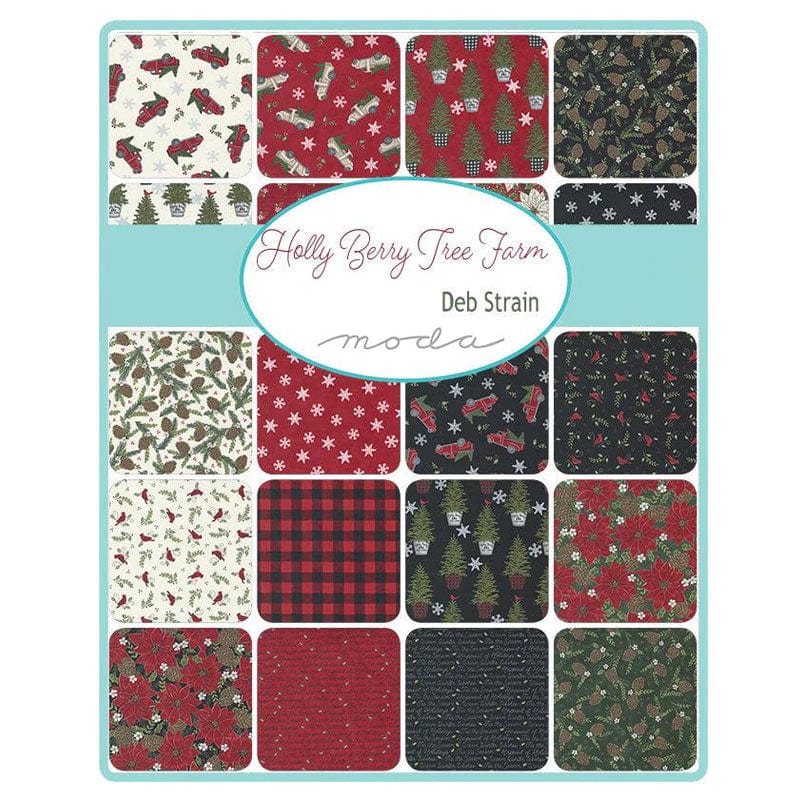 Moda Fabric Pre Cuts Moda Holly Berry Tree Farm Layer Cake 56030LC  - The Sewing Studio