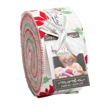 Moda Fabric Pre Cuts Moda Holly Jolly Jelly Roll 31180JR  - The Sewing Studio for sale UK - The Sewing Studio