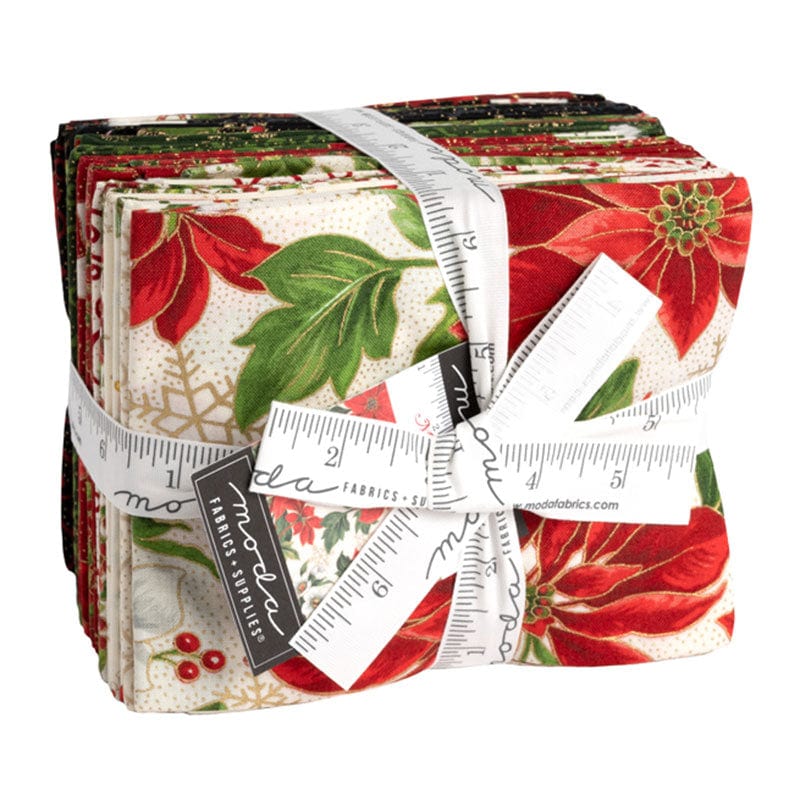 Moda Fabric Pre Cuts Moda Merry Manor Metallic Fat Quarter Bundle 23 Piece 33660ABM  - The Sewing Studio