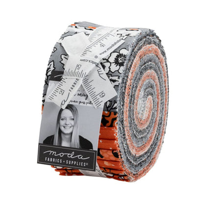 Multi-coloured Halloween Moda Fabric Pre Cuts Moda Midnight Magic 2 Jelly Roll - The Sewing Studio