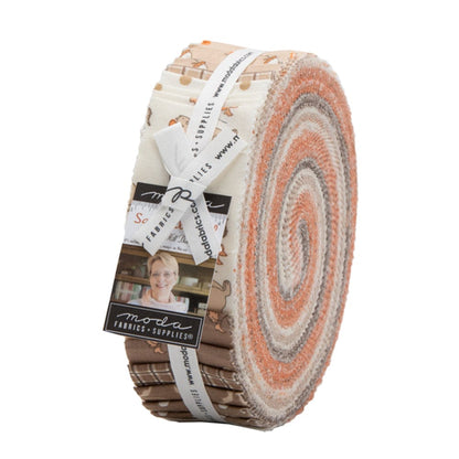 Moda Fabric Pre Cuts Moda Squirrelly Girl Honey Bun  - The Sewing Studio