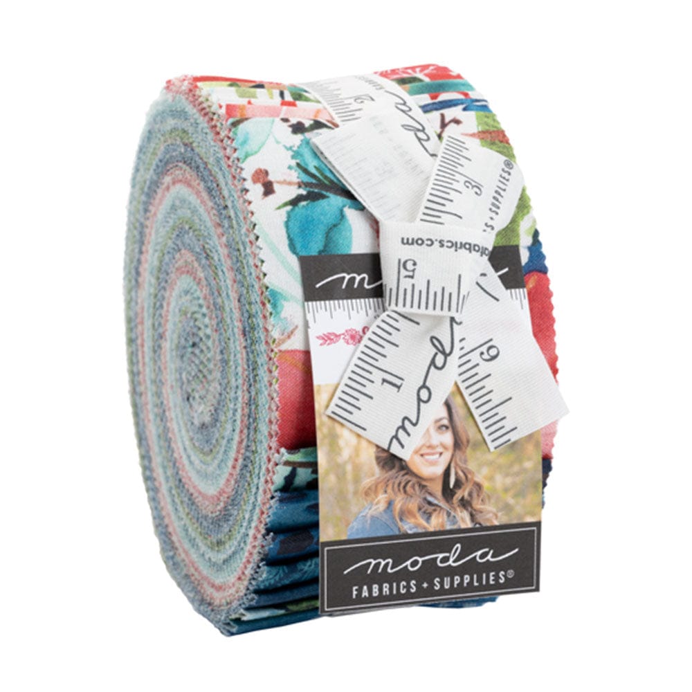 Moda Fabric Pre Cuts Moda Starflower Christmas Jelly Roll  - The Sewing Studio