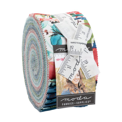 Moda Fabric Pre Cuts Moda Starflower Christmas Jelly Roll  - The Sewing Studio