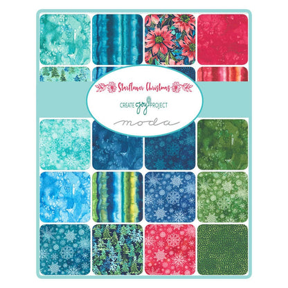 Moda Fabric Pre Cuts Moda Starflower Christmas Jelly Roll  - The Sewing Studio