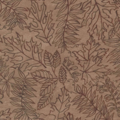 Moda Fall Melody Flannel Fabric Forest Floor Leaf Tawny 6904-17F