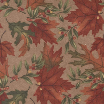 Moda Fall Melody Flannel Fabric Nautre Leaf Tawny 6901-17F