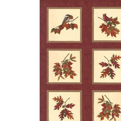 Moda Fall Melody Flannel Fabric Panel 24X44 Inch Crimson 6900-16F