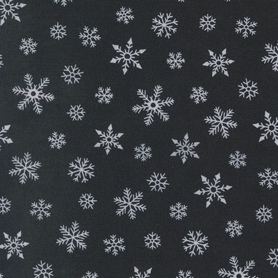 Moda Holidays At Home Winter Snowflakes Charcoal Black 56077-13