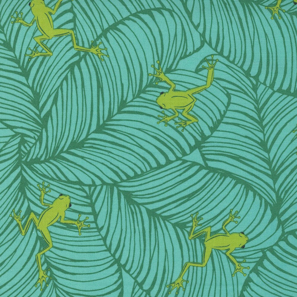 Moda Jungle Paradise Oh Froggy Peacock Fabric 20786 18