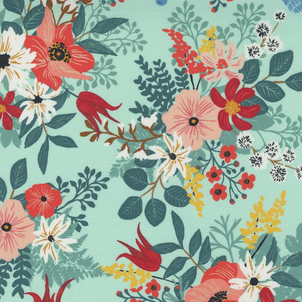 Moda Lady Bird Wild Flowers Aqua Fabric 11870 15