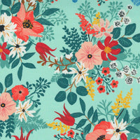 Moda Lady Bird Wild Flowers Aqua Fabric 11870 15