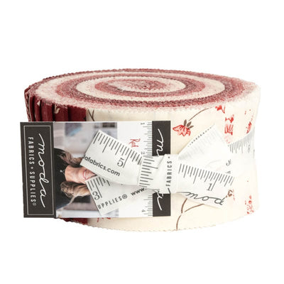 Moda Red And White Gathering Jelly Roll 49190JR
