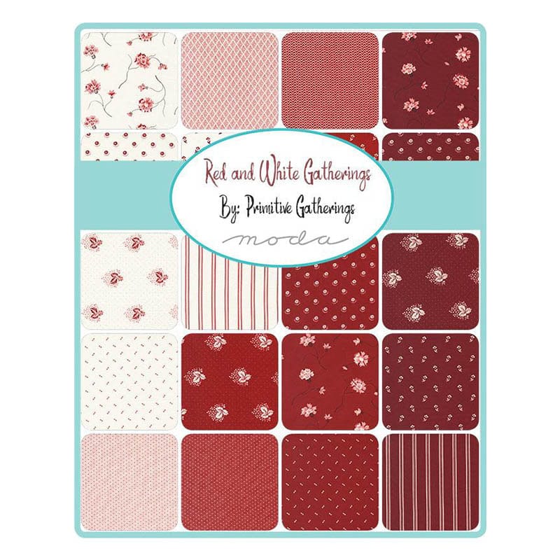 Moda Red And White Gatherings Fat Quarter Bundle 40 Piece 49190AB