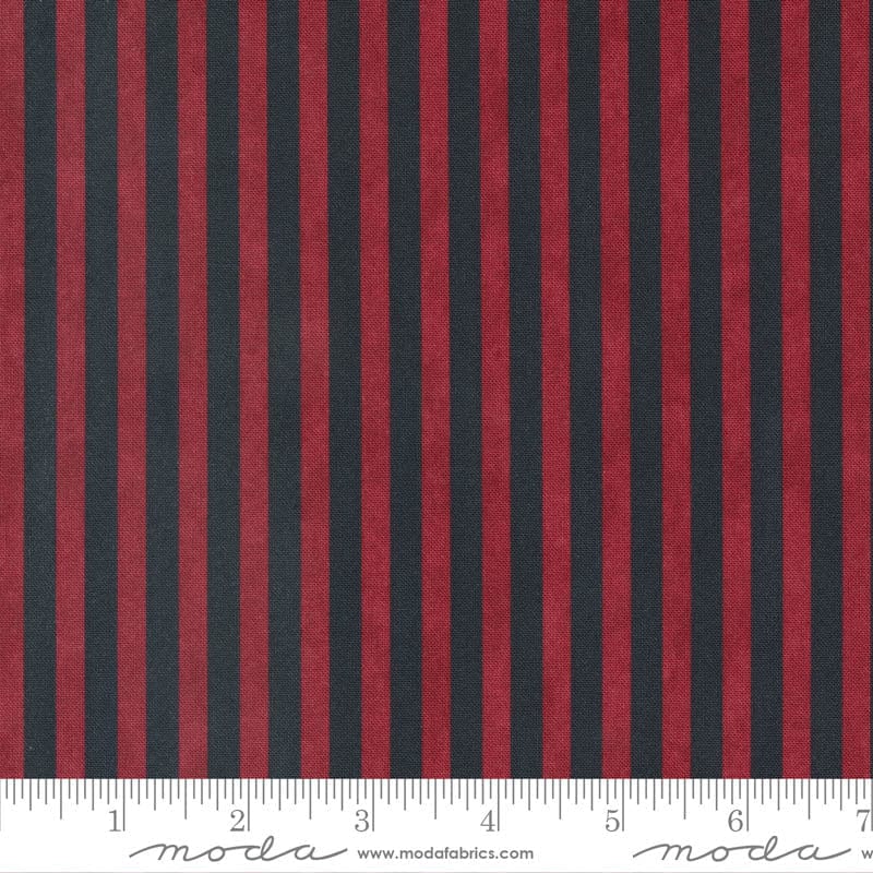 Moda Shoppes On Main Awning Stripe Crimson 6926-17 Ruler Image