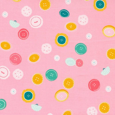 Moda Sew Wonderful Fabric Button Drop Lovely Pink 25113-13
