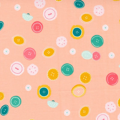 Moda Sew Wonderful Fabric Button Drop Peachy 25113-15
