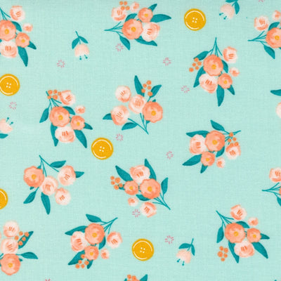 Moda Sew Wonderful Fabric Ditsy Floral Soft Aqua 25114-17