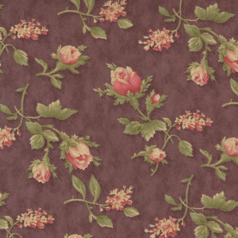 Moda Threads That Bind Fabric Wild Rose Rhubarb 28005-17