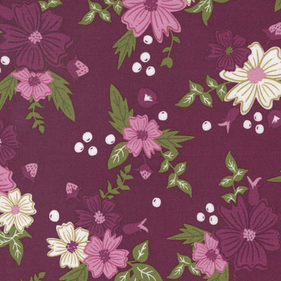 Moda Wild Meadow Fabric Wildberry Blossoms Boysenberry 43130-18
