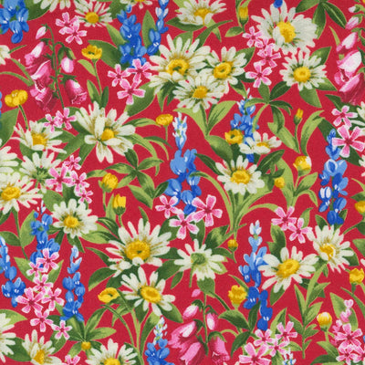 Moda Wildflowers Floral Loose Poppy Fabric 33621 18