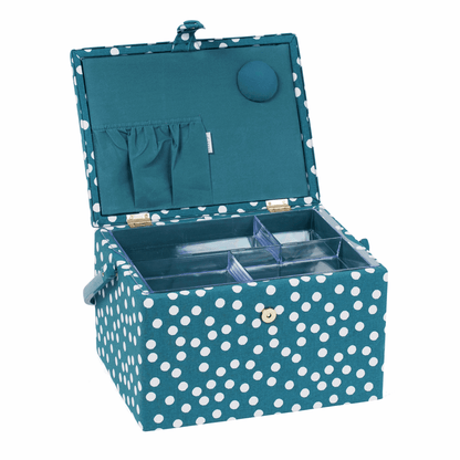 Sewing Box Teal Spot Large